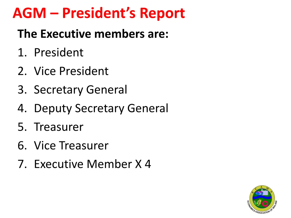 agm president s report the executive members