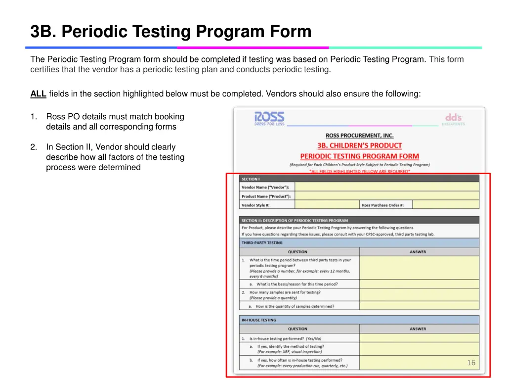 3b periodic testing program form