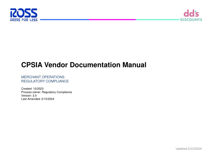 cpsia vendor documentation manual