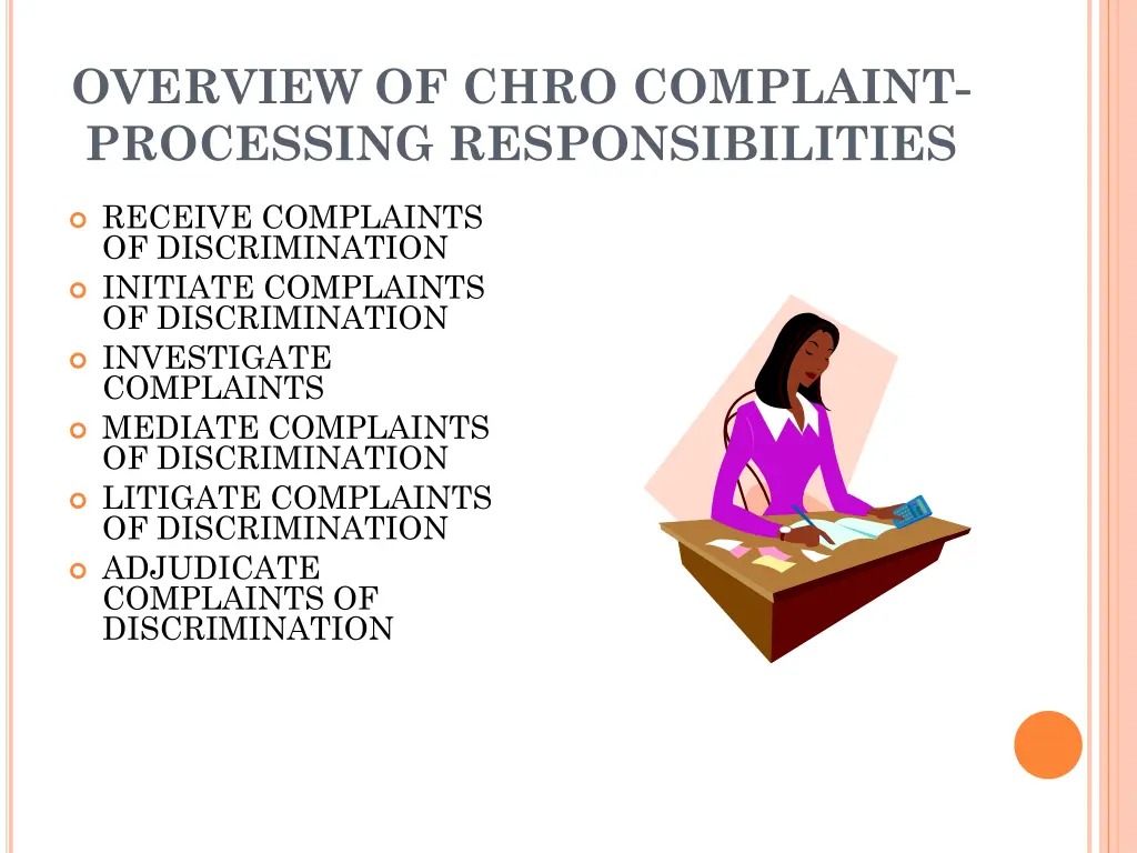 overview of chro complaint processing