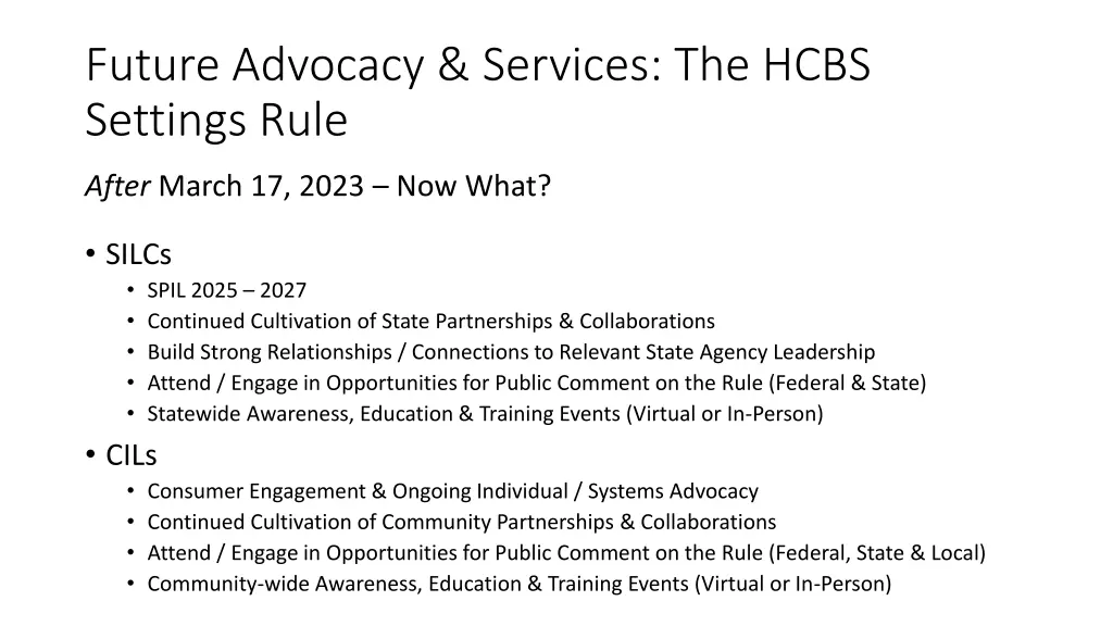 future advocacy services the hcbs settings rule