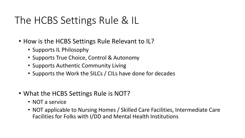 the hcbs settings rule il