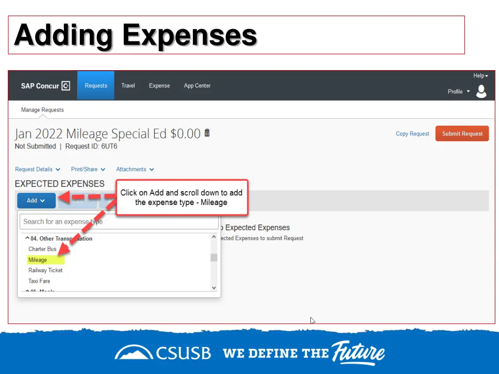 adding expenses