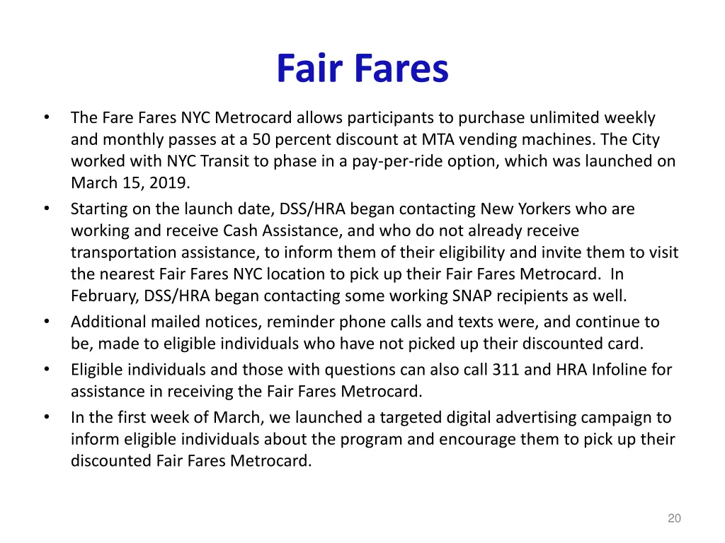 fair fares