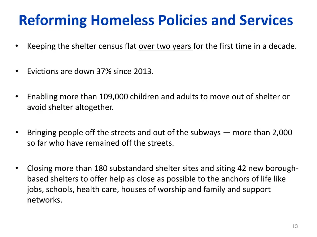 reforming homeless policies and services