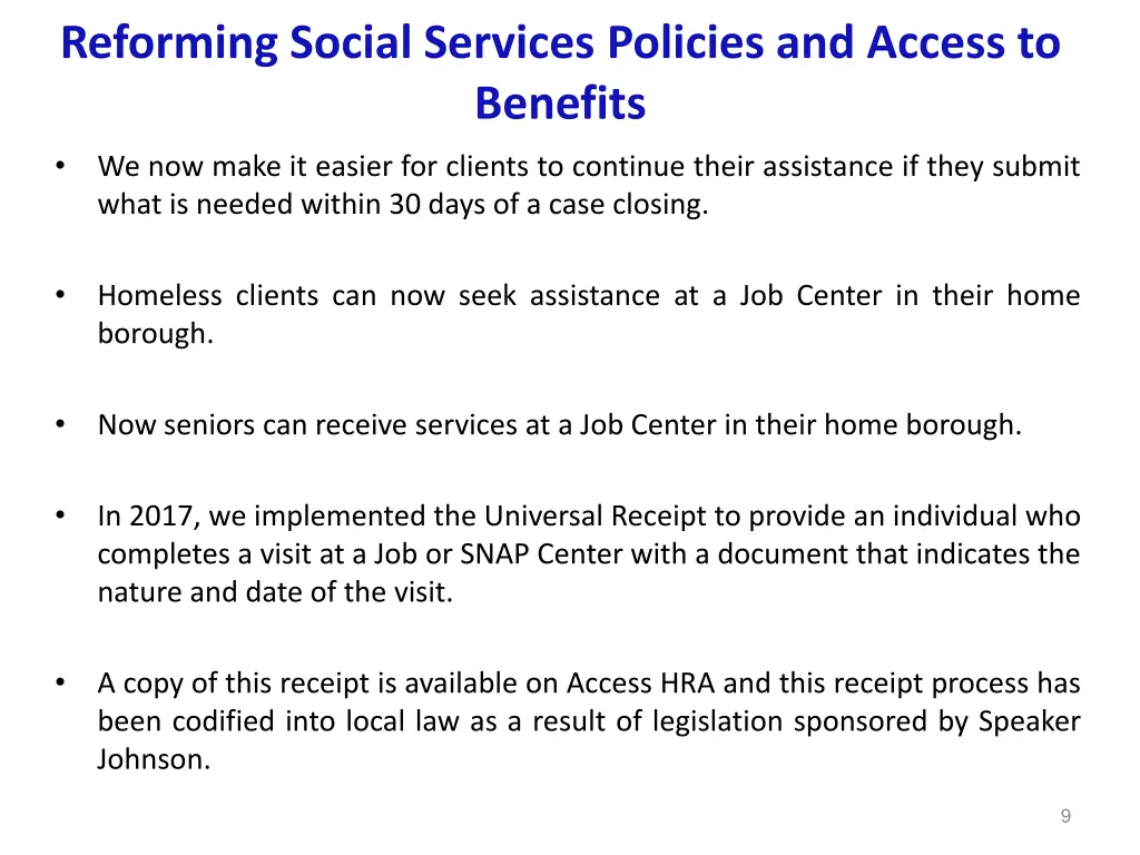 reforming social services policies and access 2