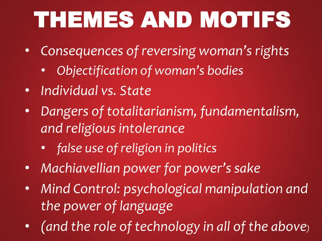themes and motifs themes and motifs