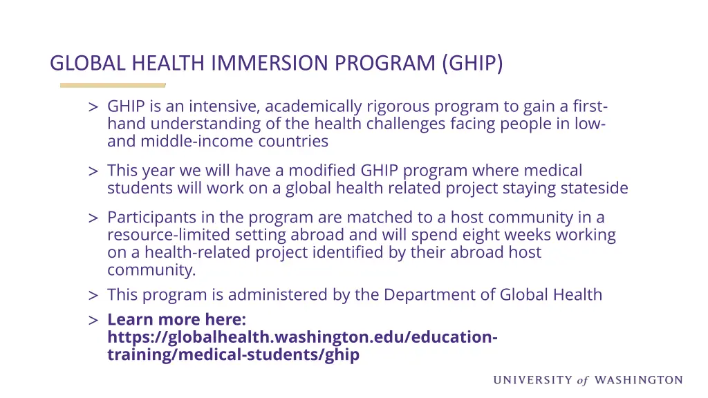global health immersion program ghip