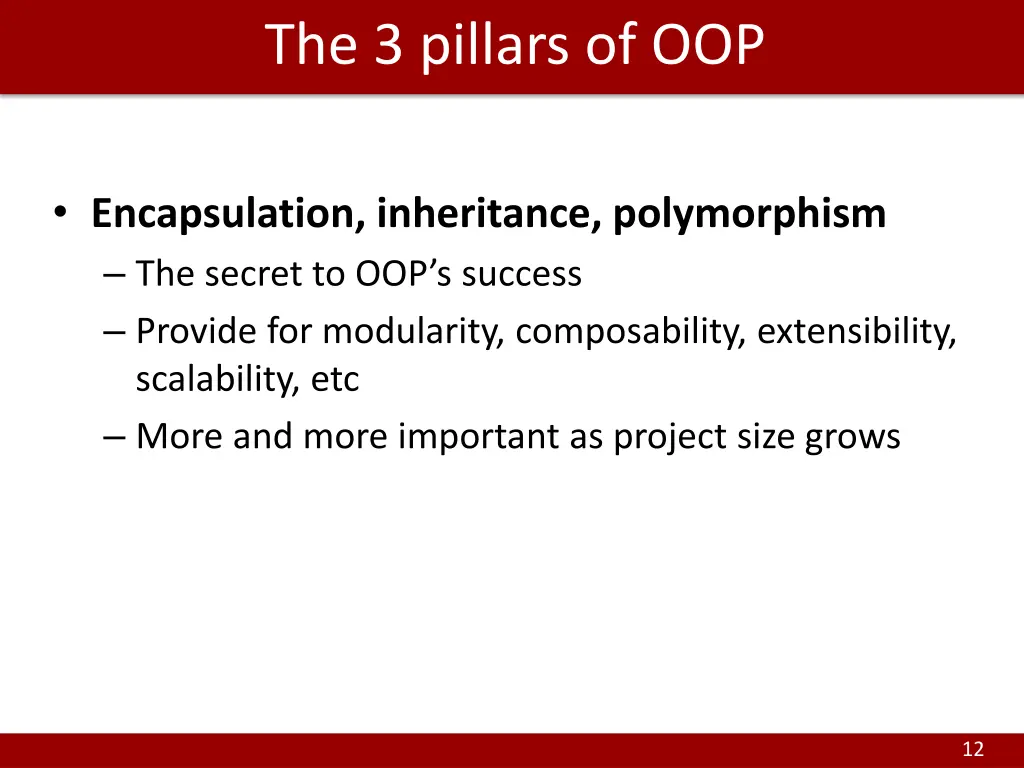 the 3 pillars of oop