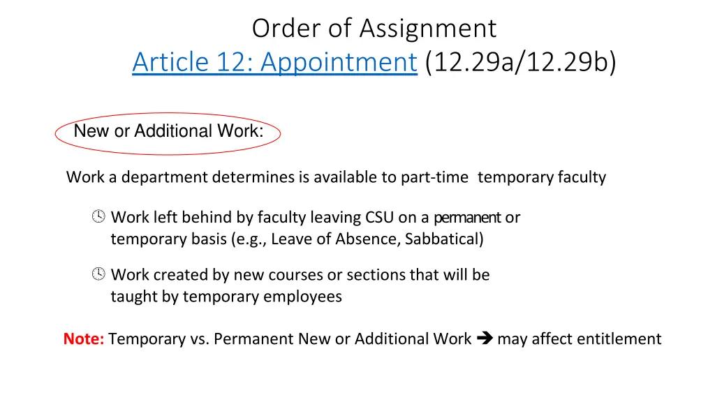 order of assignment article 12 appointment 1