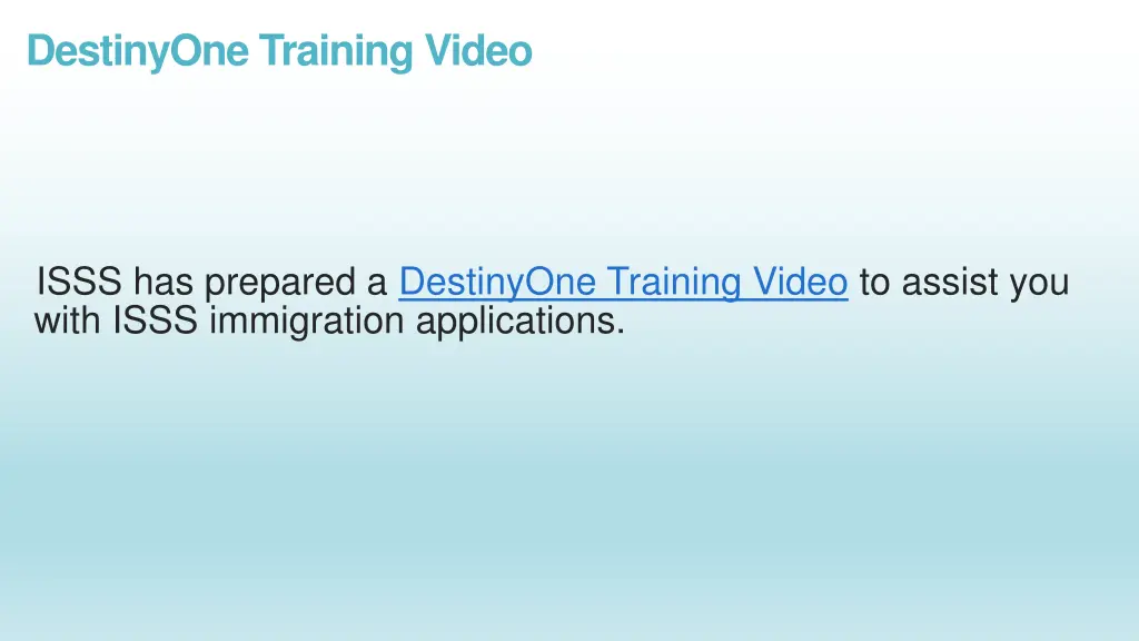 destinyone training video