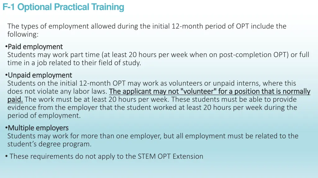 f 1 optional practical training 2