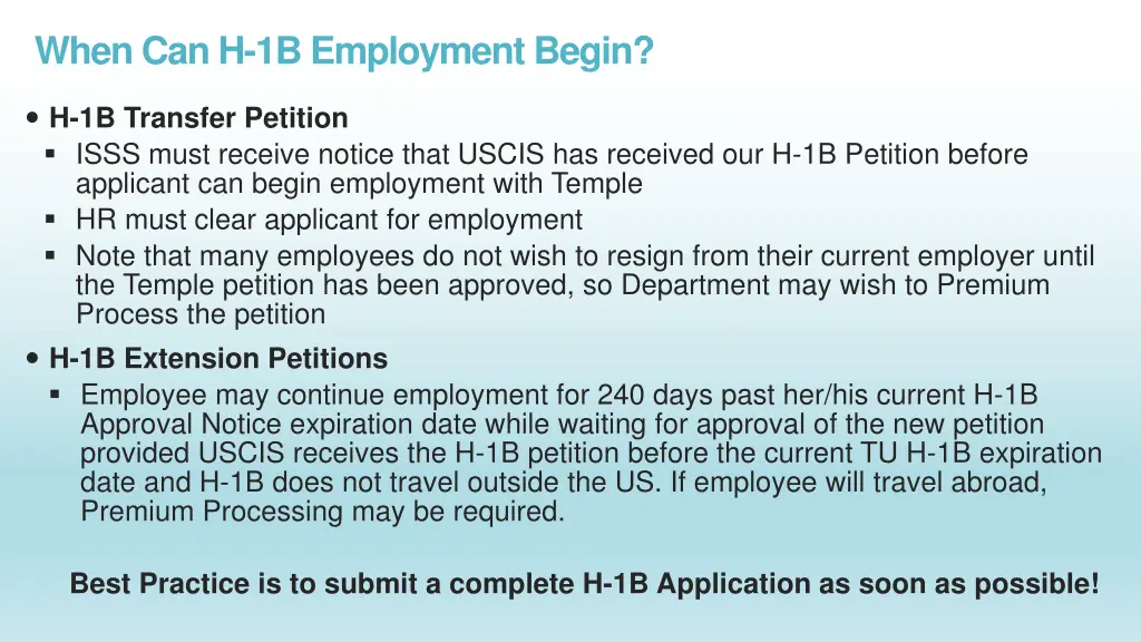 when can h 1b employment begin 1