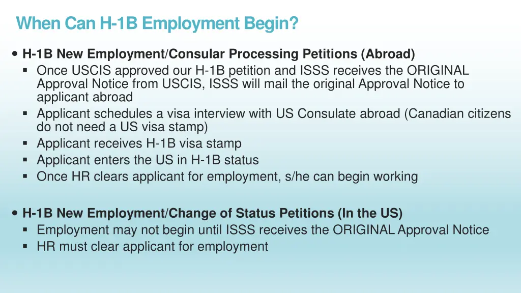 when can h 1b employment begin