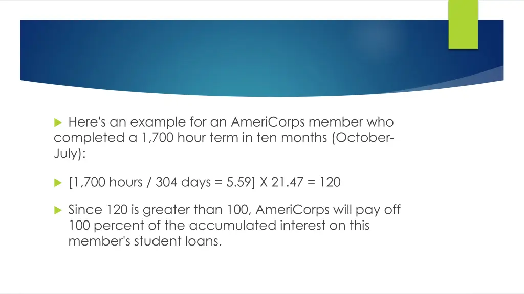 here s an example for an americorps member