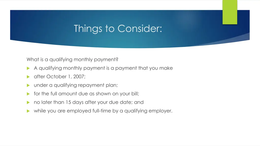 things to consider