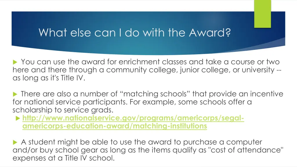 what else can i do with the award