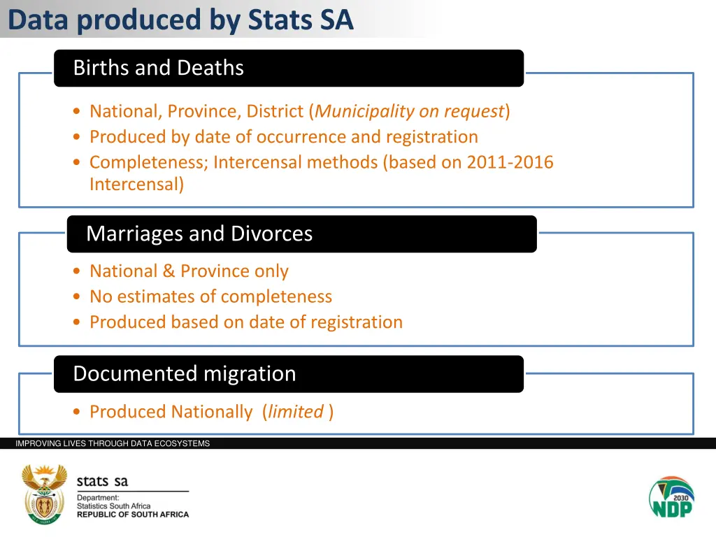 data produced by stats sa