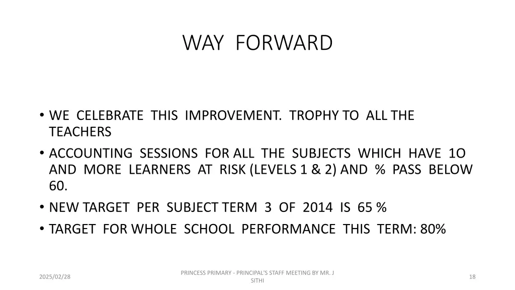 way forward