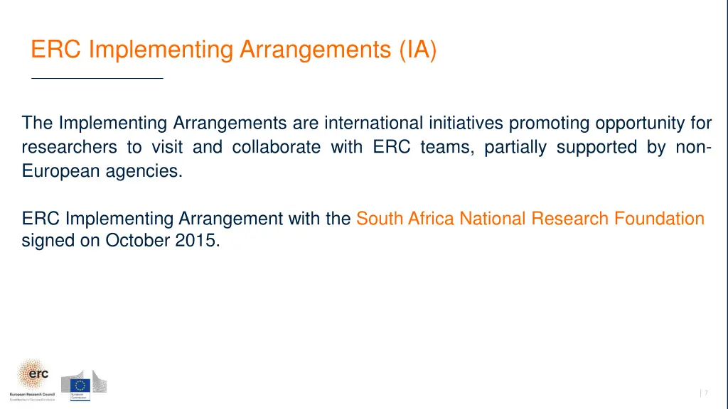 erc implementing arrangements ia