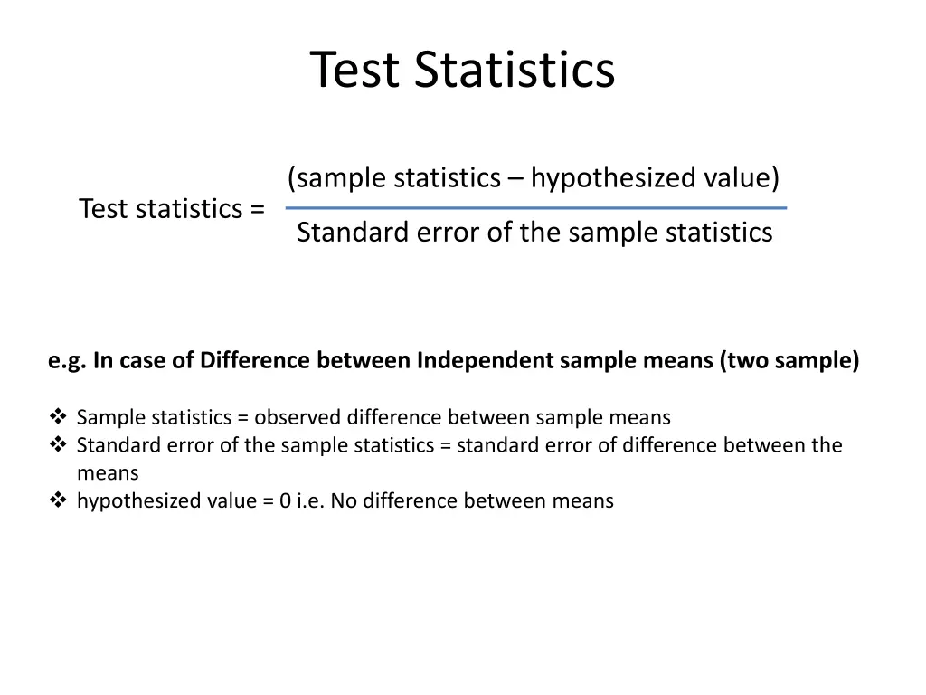 test statistics
