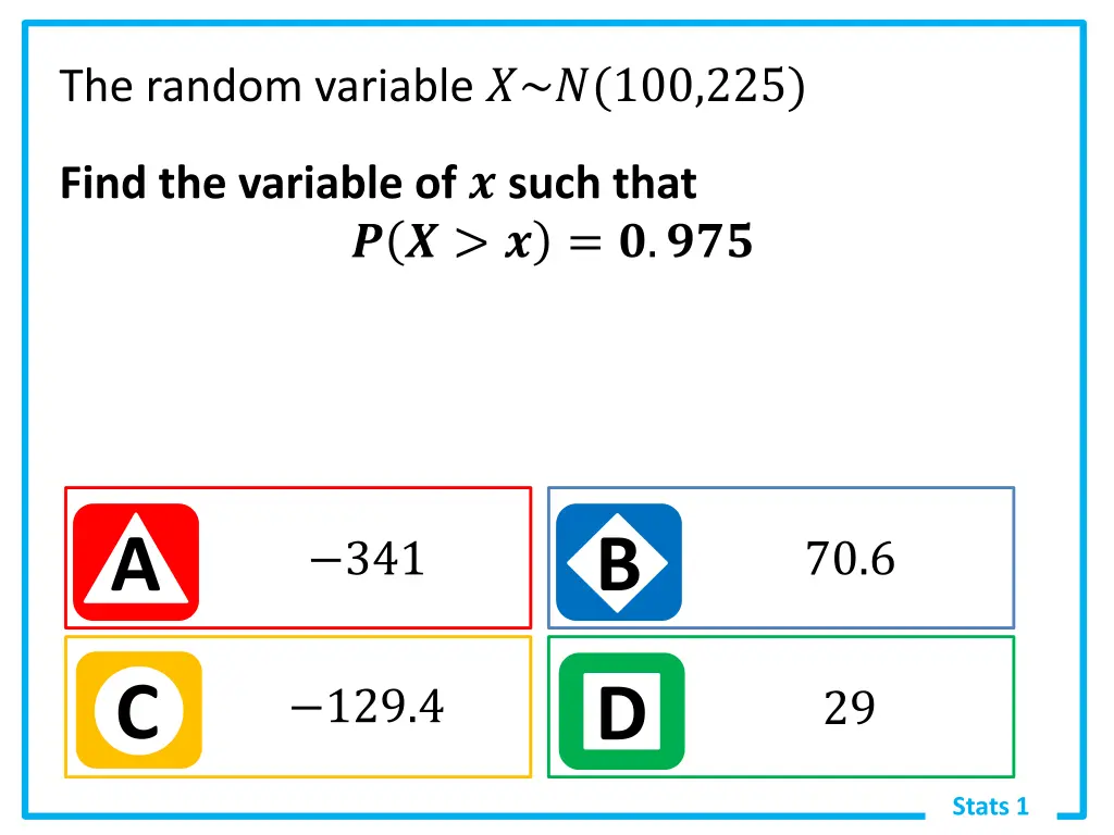 the random variable 100 225 1