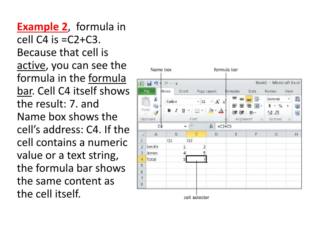 example 2 formula in cell c4 is c2 c3 because