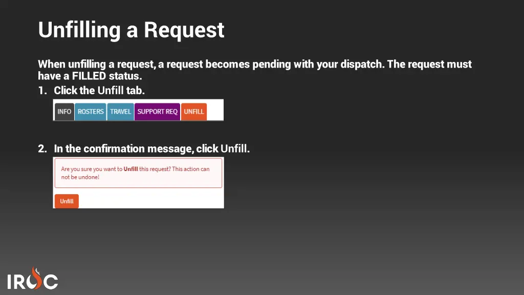 unfilling a request