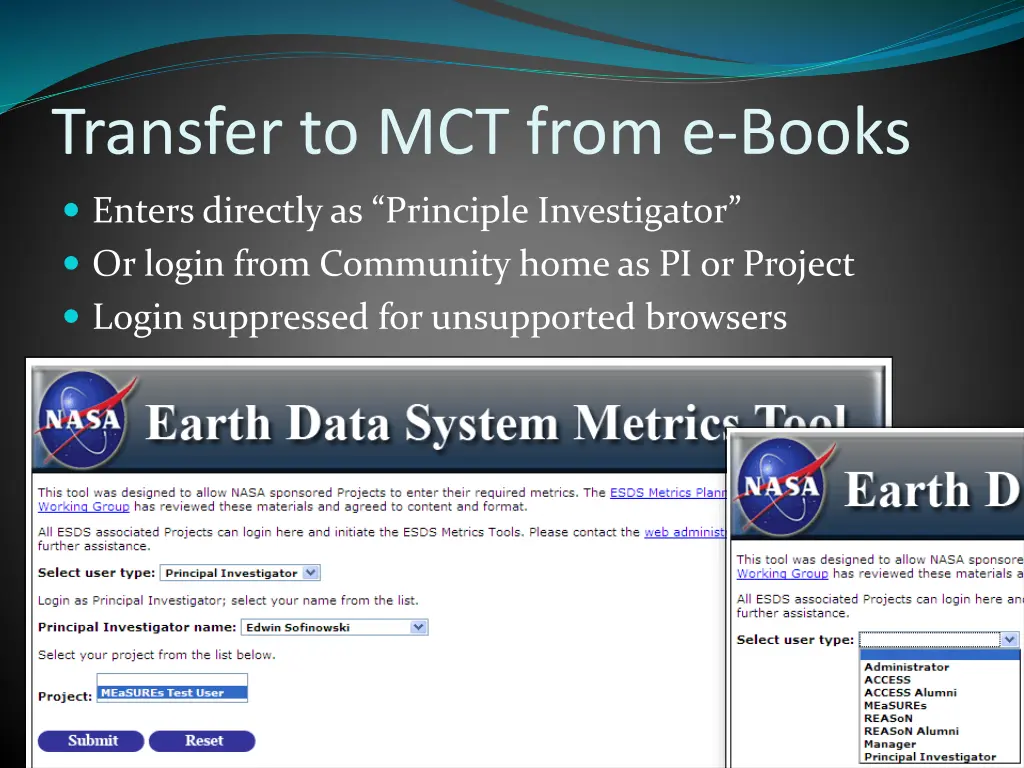 transfer to mct from e books
