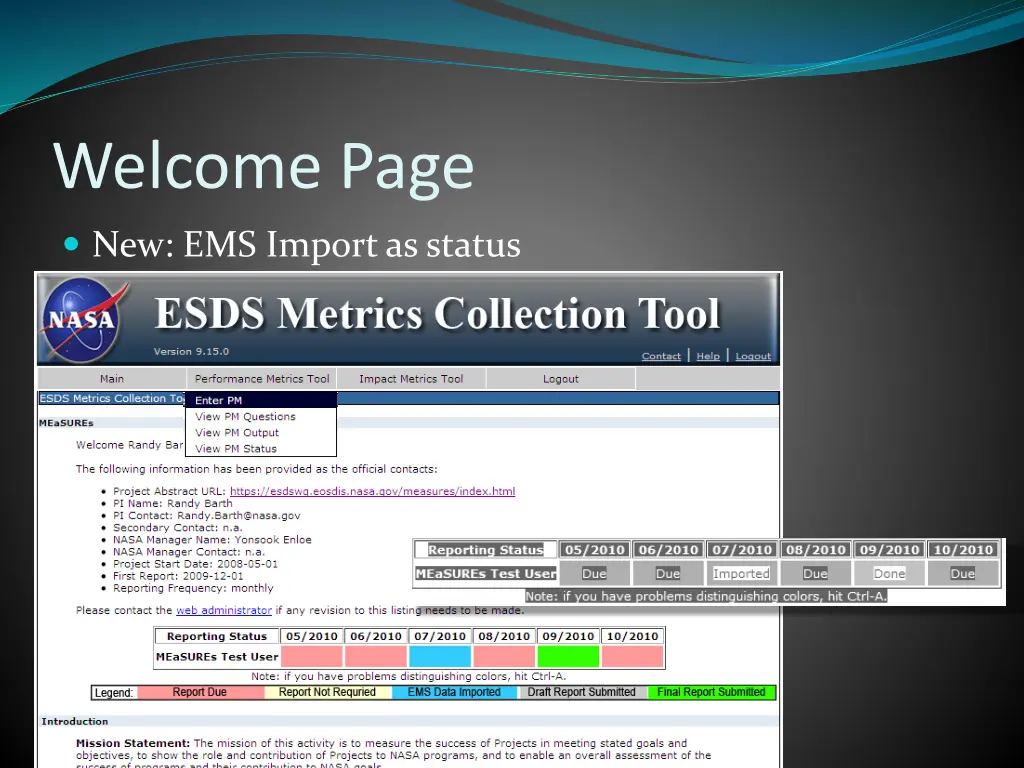 welcome page