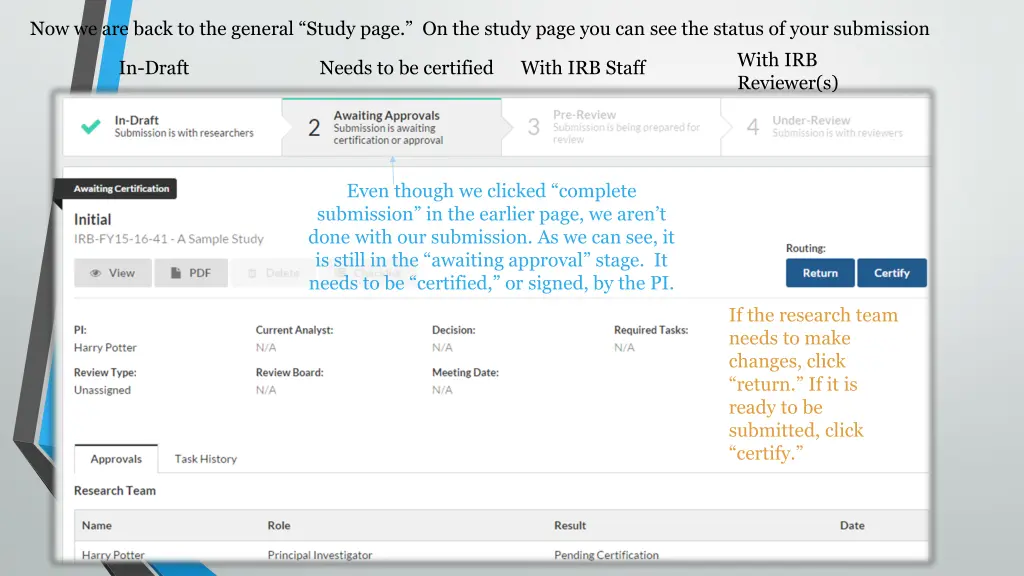 now we are back to the general study page