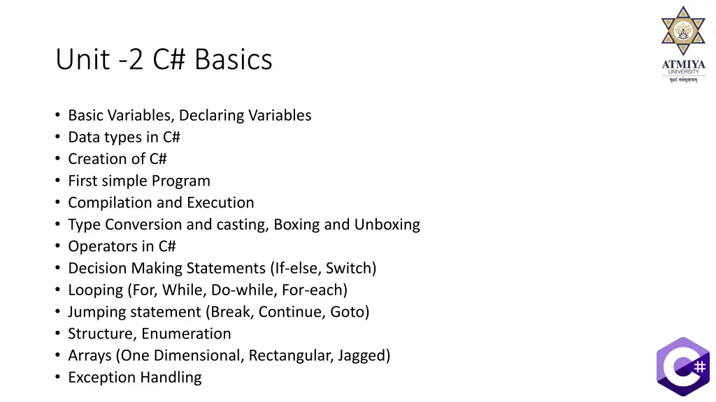 unit 2 c basics