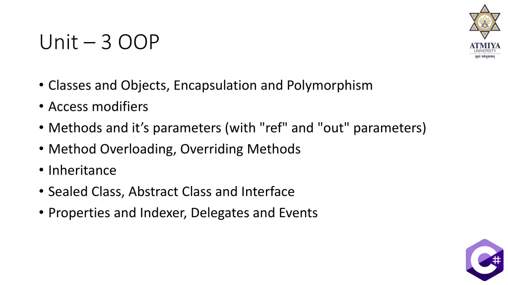 unit 3 oop