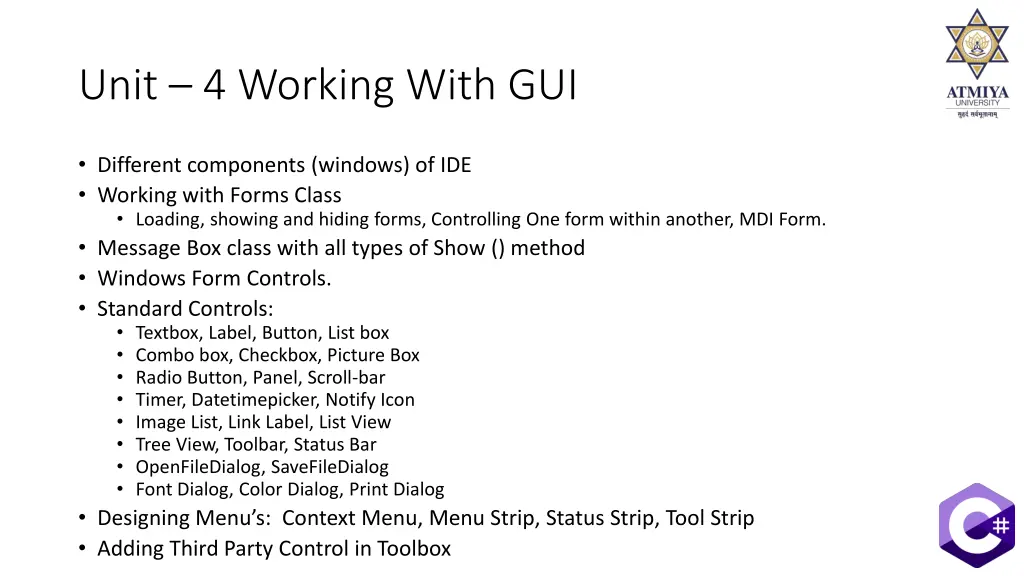 unit 4 working with gui