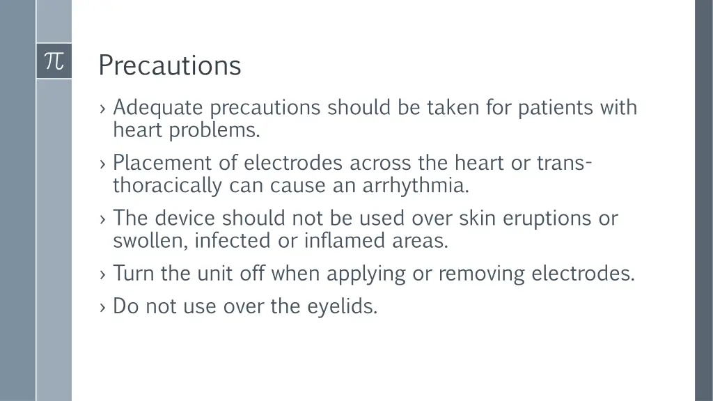 precautions