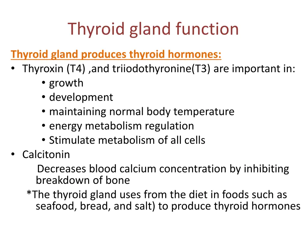 thyroid gland function