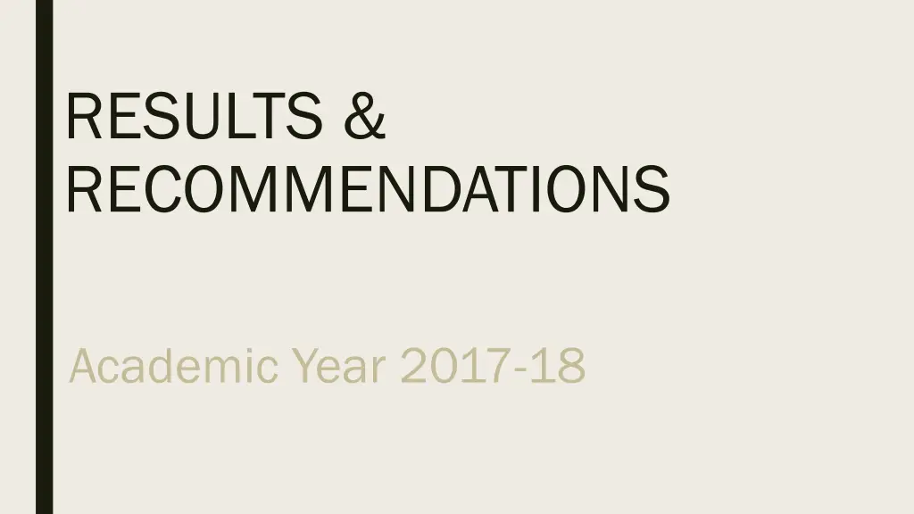 results recommendations