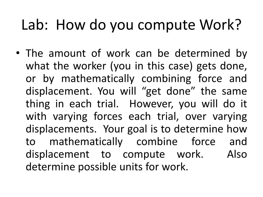 lab how do you compute work