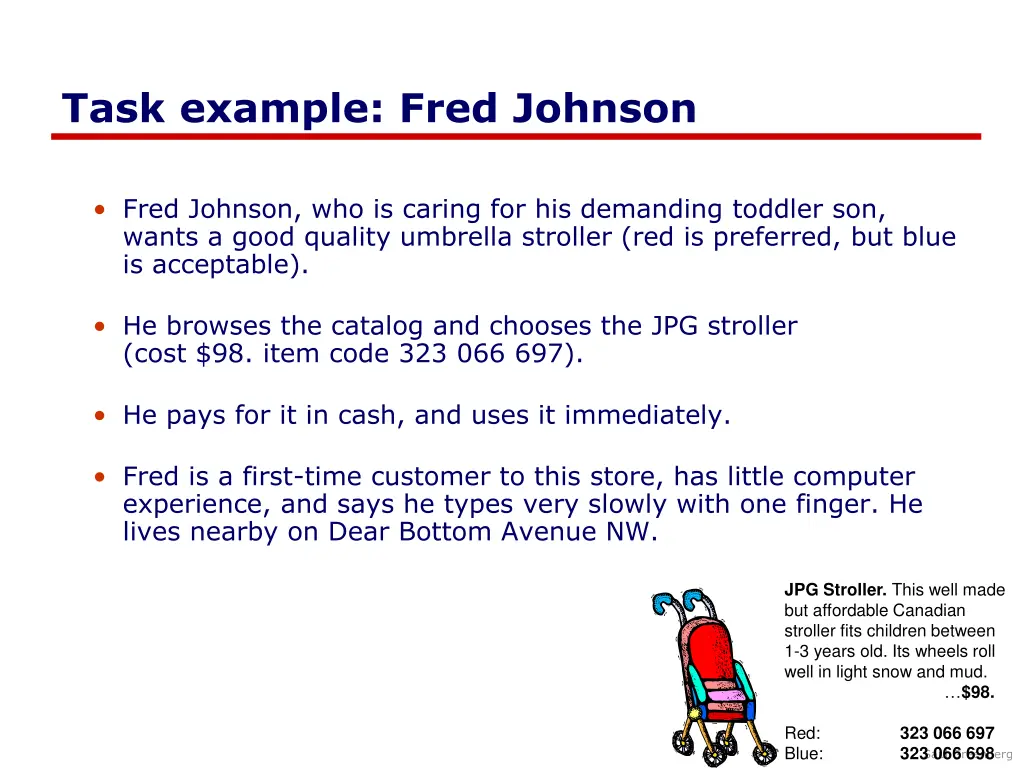 task example fred johnson