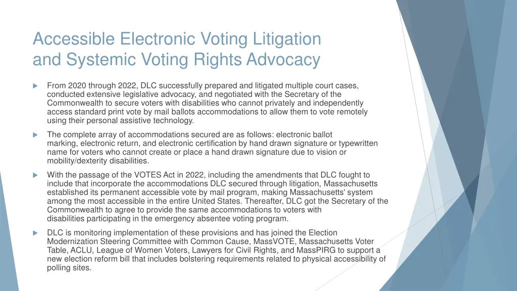 accessible electronic voting litigation