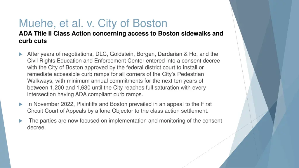 muehe et al v city of boston ada title ii class