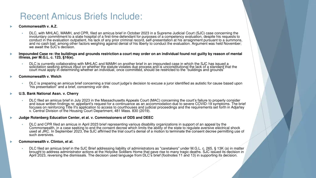 recent amicus briefs include
