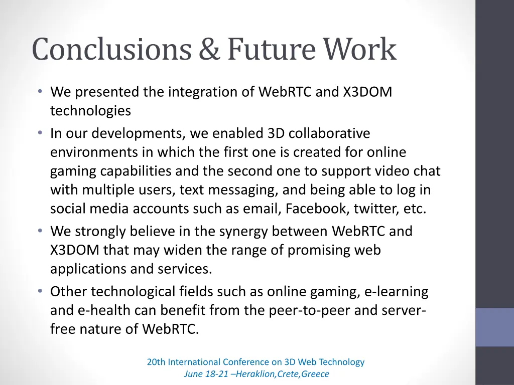 conclusions future work