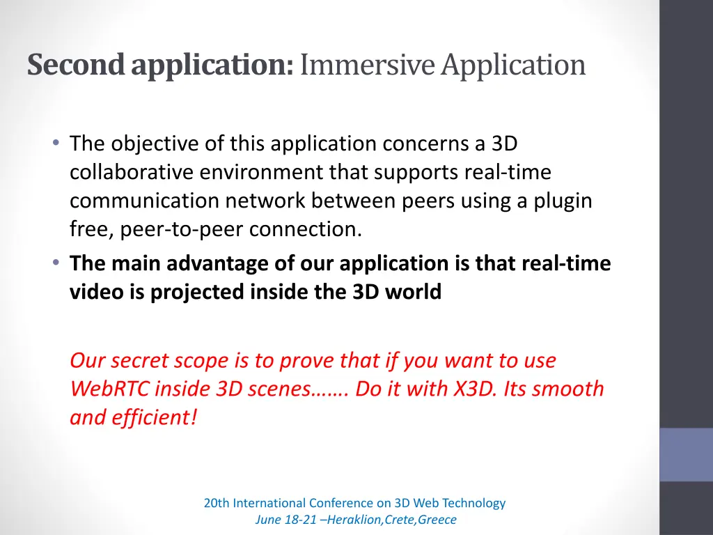 second application immersive application