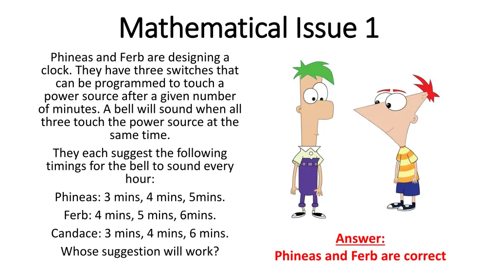 mathematical issue 1 mathematical issue 1 phineas