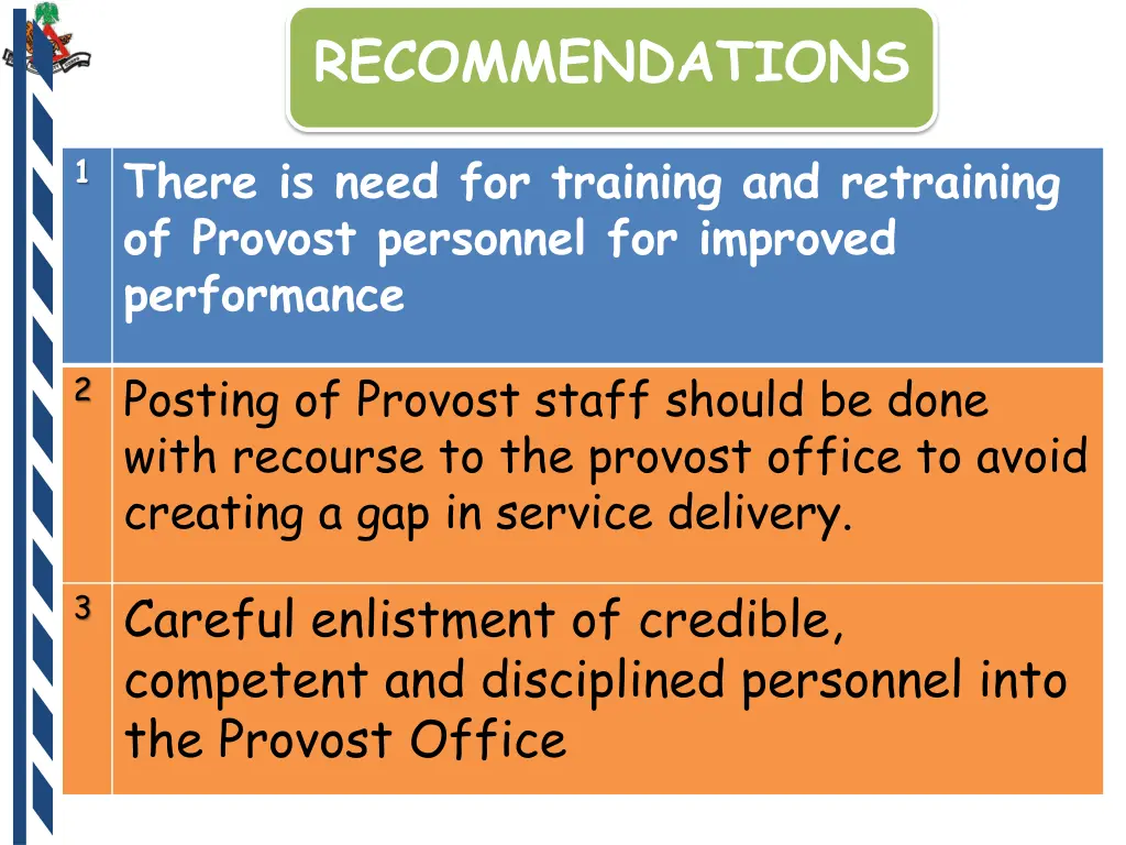 challenges recommendations