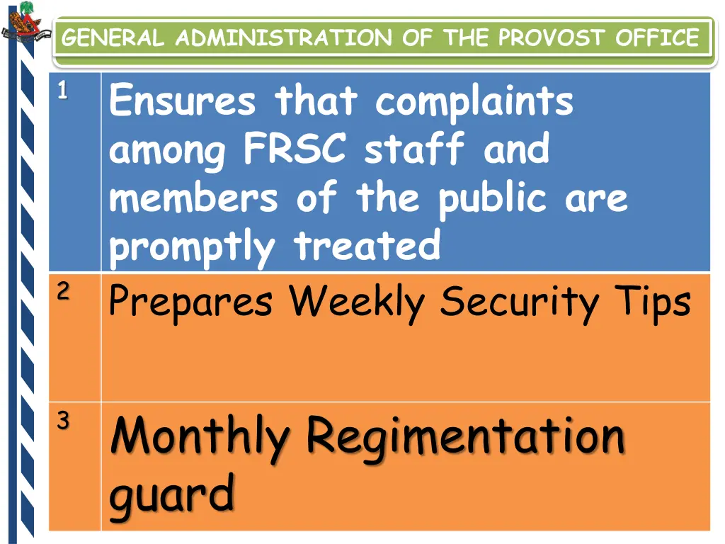 general administration of the provost office