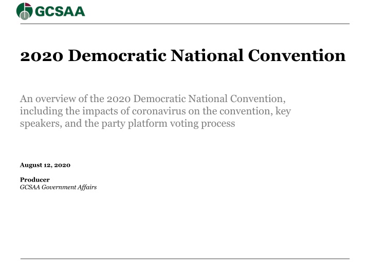 2020 democratic national convention