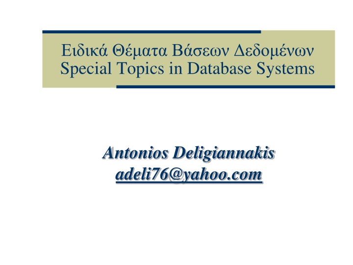 special topics in database systems