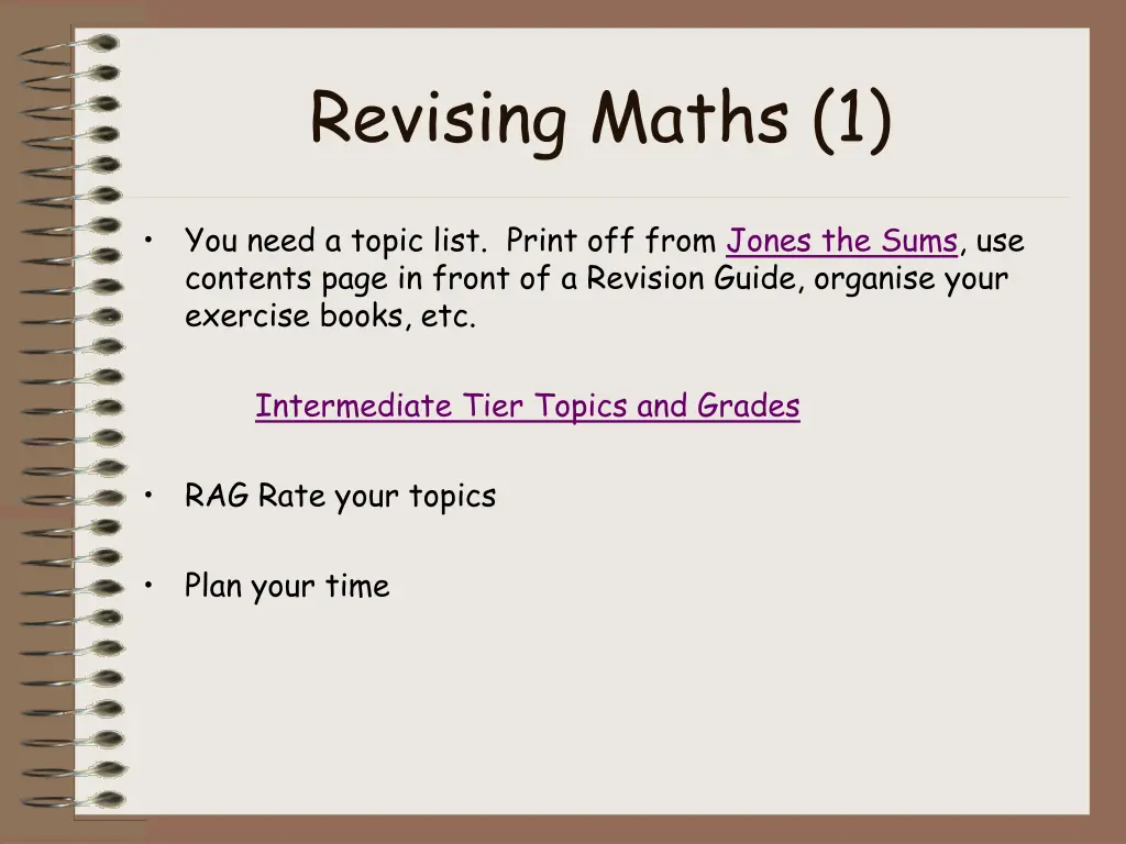 revising maths 1
